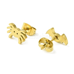 Милые серьги-гвоздики из нержавеющей стали 304 с изображением маленьких животных&nbsp;LS-EJEW-B041-04F-G