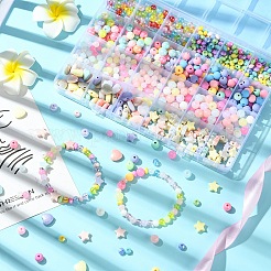 Наборы для изготовления браслетов из акриловых бусин своими руками&nbsp;DIY-YW0011-14