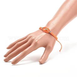 Плетеный браслет из бисера сглаз лэмпворк BJEW-JB07857