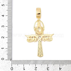 Латунные микропаве прозрачные кубические цирконии египетские анк крест жук европейские подвески KK-U058-47G