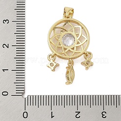 Плетеная сетка стойка покрытие латунь с подвесками из кубического циркония&nbsp;KK-Z074-42G