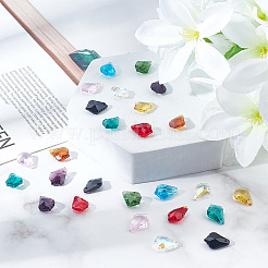 40шт 10 цвета граненые стеклянные подвески GLAA-DC0001-40