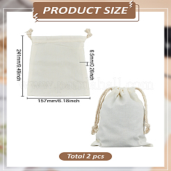 Мешочки из холщовой ткани с завязками&nbsp;AJEW-WH0816-143
