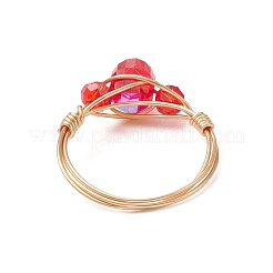 Стеклянные кольца для пальцев&nbsp;RJEW-JR00925-01