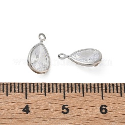 Breloques de zircone cubique clair pavés en laiton&nbsp;CU-CBAD360-01P-02