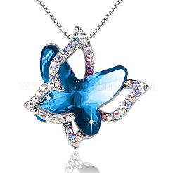 Бабочка латунный паве стеклянный камень ожерелья с подвеской&nbsp;FS-WG3BB0A-06