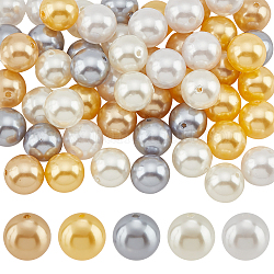 PH PandaHall 60pcs Chunk Beads, 5 Colors 19mm Bubblegum Beads Acrylic Round Ball Loose Beads Imitation Pearl Beads Spacer Beads for Jewellery Bracelet Necklace Pen Bag Chain Making Crafts Supplies