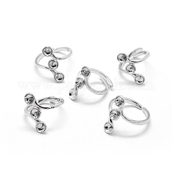 Componenti anello di barretta di ottone, per mezzo forato perle, regolabile, platino, 17mm