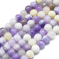 Brins de perles d'opale pourpres naturelles, ronde, taille: environ 6~7mm de diamètre, Trou: 0.6mm, Environ 62~64 pcs/chapelet, 14.96''~15.35'' (38~39cm).