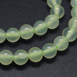 Naturel nouveau pierre de jade rondes chapelets de perles, 4mm, Trou: 1mm, environ 97 pièces/fil. 15.5 pouces