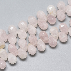 Fili di perline quarzo roso  naturale , perline forate, sfaccettato, lacrima, 11.5~12x8mm, Foro: 0.8 mm, circa 40pcs/filo, 8.2 pollice