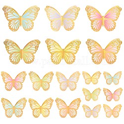 Coated Paper 3D Butterfly Display Decorations, Centerpiece Background Wall Ornaments, Party Supplies, Mixed Color, Butterfly: 100~200x150~300x0.1mm, 36pcs/set