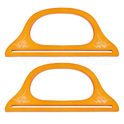 Reemplazo de manijas de madera, para bolsos hechos a mano asas de monedero, triángulo, amarillo, 12x25.3x0.9 cm, agujero: 6 mm