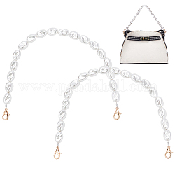 Wadorn 2 pièce de remplacement de poignées de sac à main en perles, Chaîne de sac à main en perles de 11.8 pouce, chaîne de pochette avec fermoir à griffe pour bricolage, portefeuille, fourre-tout, accessoires de décoration