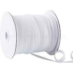 Polyester-Baumwoll-Twill-Bandbänder, Fischgrätenbänder, für Heimtextilien, Geschenke verpacken & DIY Handwerk dekorativ, weiß, 10 mm, ca. 80 Yards / Rolle