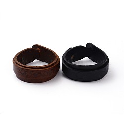 Cuir en alliage bracelets froid, couleur mixte, platine, 14-3/4x5/8 pouce (37.5x1.5 cm)