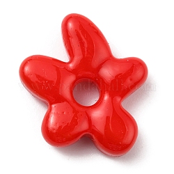Perle di vetro, stella di mare, rosso, 18.5x17x4.5mm, Foro: 3.8 mm