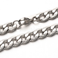 304 in acciaio inossidabile collane a catena in ordine di marcia, con fermagli di lobster , colore acciaio inossidabile, 23.6 pollice (60 cm)
