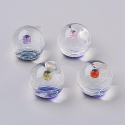 Lampwork Pendants, Galaxy Universe Ball, Round, Mixed Color, 27.5x21x20mm, Hole: 2.5mm
