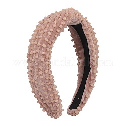 Haar-Accessoires, Samtbänder, mit Kunststoff-Perle, rosa, 150x130x55 mm