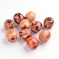 Hot 16mm Mixed Wood Beads, for Jewelry Making Loose Spacer Charms, Round, Mixed Color, 16x17x17mm, Hole: 6.5~7.5mm, 50pcs/box