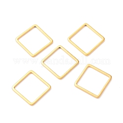 201ステンレス鋼フレームコネクター  正方形  ゴールドカラー  11.5x11.5x1mm