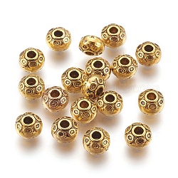 Tibetan Silver Spacer Beads, Cadmium Free & Nickel Free & Lead Free, Antique Golden, 7x5mm, Hole: 2.5mm