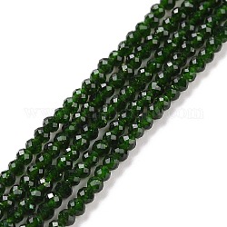 Синтетический зеленый авантюрин бисер нитей, граненые, круглые, 2x2 мм, отверстие : 0.5 мм, около 199 шт / нитка, 15.16'' (38.5 см)