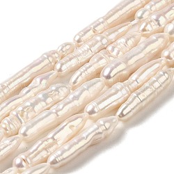 Perle baroque naturelle perles de perles de keshi, perle de culture d'eau douce, niveau 4a+, colonne, vieille dentelle, 10~29x4.5~7mm, Trou: 0.5mm, Environ 16~18 pcs/chapelet, 14.80~15.24'' (37.6~38.7 cm)
