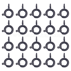 Unicraftale 20 шт. 304 пружинные кольцевые застежки с гладкой поверхностью из нержавеющей стали, электрофорез черный, 6x1.5 мм, отверстие : 1.8 мм