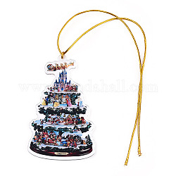 アクリルクリスマスツリーペンダント装飾  クリスマスパーティーや車のリフレクターの吊り下げ飾りに。  カラフル  203mm