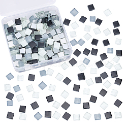 Cabochons en verre olycraft, base en mosaïque, carrée, grises , 10x10x4mm, 250 g / boîte