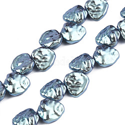 Fili di perle di plastica imitazione perla abs, ab colore placcato, pepite, medio turchese, 13x13x6mm, Foro: 0.9 mm, circa 36pcs/filo, 15.35 pollice (39 cm)
