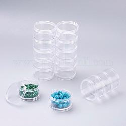 Contenants de perles en plastique, conteneurs de perles de rocaille, clair, taille: environ 50 mm de diamètre / flacon, 28 mm / flacon, 5 flacons, capacité: 15 ml (0.5 oz liq.)