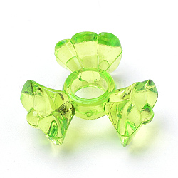 Transparente Acryl Perlen, Blume, grün gelb, 19x20x10 mm, Bohrung: 5.2 mm, ca. 540 Stk. / 500 g