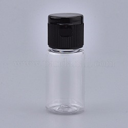 Leere Plastikflaschen für Haustierplastik, mit schwarzen pp Plastikdeckeln, zur Aufbewahrung von Reiseflüssigkeitskosmetikproben, weiß, 2.3x5.65 cm, Kapazität: 10 ml (0.34 fl. oz).