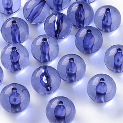 Abalorios de acrílico transparentes, redondo, azul pizarra medio, 20x19mm, agujero: 3 mm, aproximamente 111 unidades / 500 g