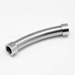 304 perline tubo in acciaio inox, colore acciaio inossidabile, 41~42x7~8mm, Foro: 4~5 mm