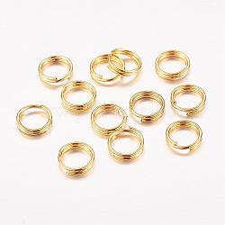 Железные разрезные кольца, кольца с двойной петлей, без кадмия и без свинца, золотые, 6x1.4 мм, около 5.3 мм внутренним диаметром, Около 9500 шт / 1000 г