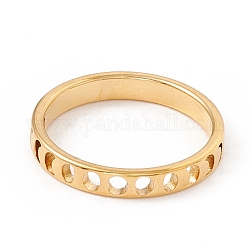 304 anillo de dedo de fase lunar de acero inoxidable para mujer, dorado, nosotros tamaño 7 3/4 (17.9 mm)