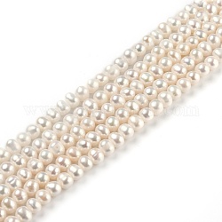 Brins de perles de culture d'eau douce naturelles, ronde, bisque, 5~6x5~6.5mm, Trou: 0.5mm, Environ 67~68 pcs/chapelet, 14.25 pouce (36.2 cm)