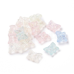 Perline trasparenti in acrilico smerigliato, ab colore placcato, farfalla, colore misto, 11x14.5x5mm, Foro: 1.8 mm, 940pcs/500g