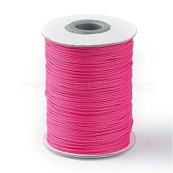 Korean Waxed Polyester Cord, Deep Pink, 1mm, about 85yards/roll