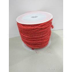 Cordón de yute, cuerda de yute, hilo de yute, para la fabricación de la joya, carmesí, 2mm, alrededor de 10.93 yarda (10 m) / rollo