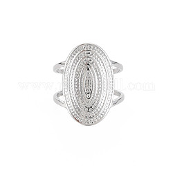 304 anillo de acero inoxidable ovalado abierto para mujer., color acero inoxidable, nosotros tamaño 8 (18.1 mm)