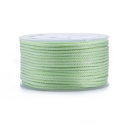 Polyester Braided Cords, for Jewelry Making Beading Crafting, Pale Green, 2mm, about 21.87 yards(20m)/roll
