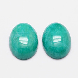 Cabochons imitation amazonite, synthétique, teinte, ovale, turquoise, 18x13x6mm