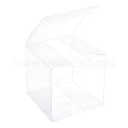 Boîte pvc transparent benecreat, boîte-cadeau de friandises, pour la boîte d'emballage de douche de bébé de noce, Sqaure, clair, 15x15x15 cm