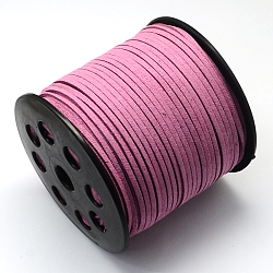 Eco-Friendly Faux Suede Cord, Faux Suede Lace, Old Rose, 3.0x1.4mm, about 98.42 yards(90m)/roll