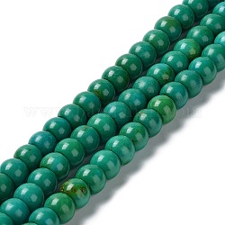Chapelets de perles en howlite naturelle, teinte, baril, 10x7.5~8mm, Trou: 1.4mm, Environ 50 pcs/chapelet, 15.28~15.35'' (38.8~39 cm)